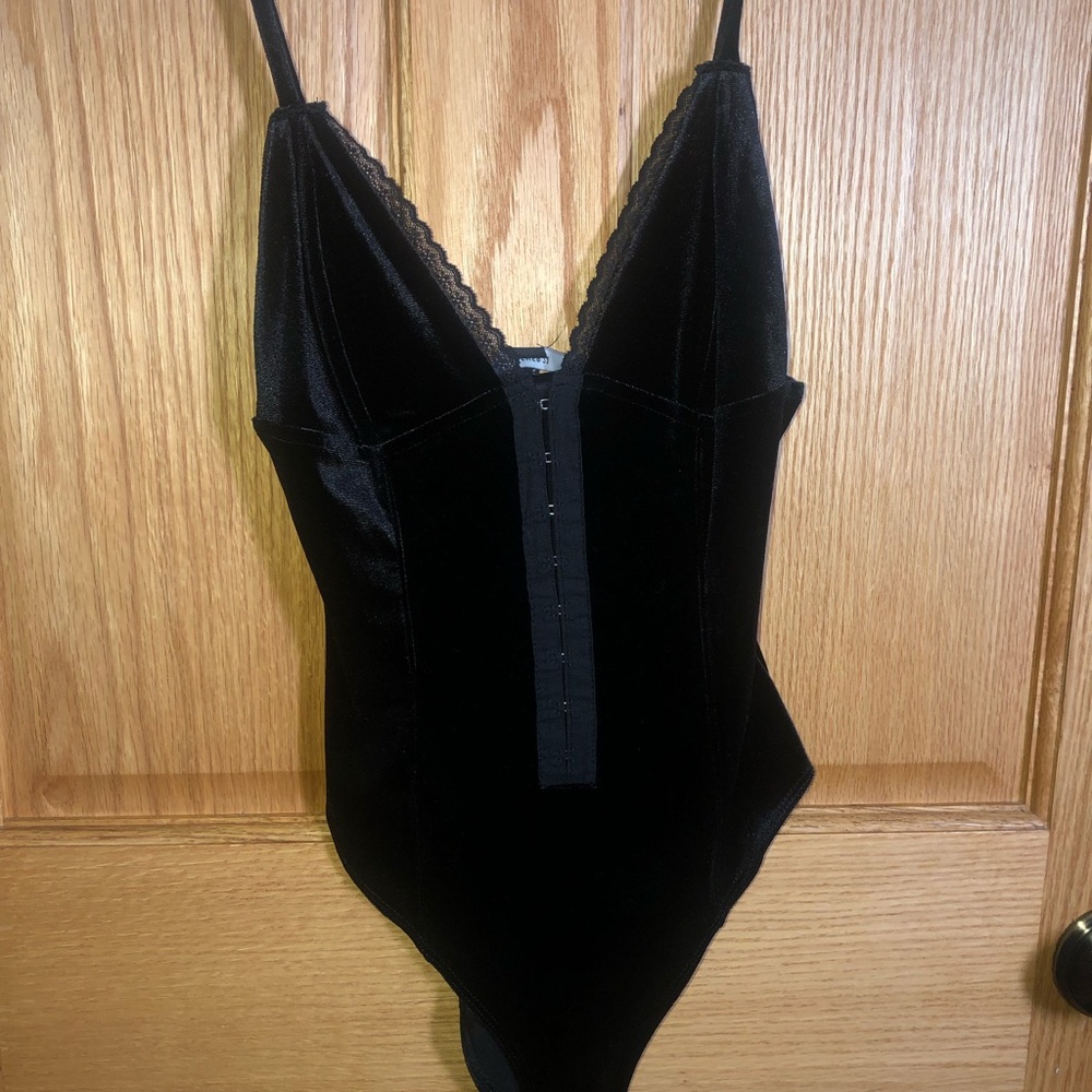 F21 suede bodysuit